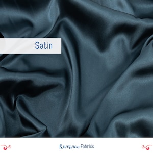 Satin Charmeuse Fabric By the Yard, Dark Green, Fabric Merchants, Woven Apparel Fabric