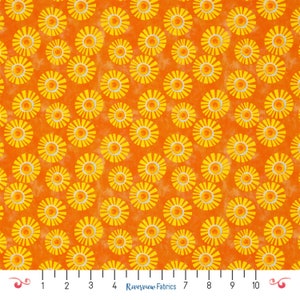 Sun Fabric by the Yard, Orange, ABC&#39;s of Color Collection, In the Beginning Fabrics, 100% Quilting Cotton, Fat Quarters
