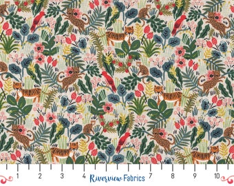 Jungle Cotton and Steel Rifle Paper Co. 100/% cotton quilting fabric Menagerie Red