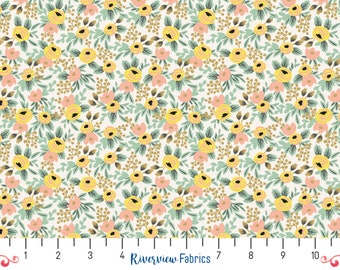 Floral Fabric by the Yard, Rifle Paper Co Fabric, Primavera Rosa - Cream, Cotton Fabric, Quilting Fabric, Fat Quarters