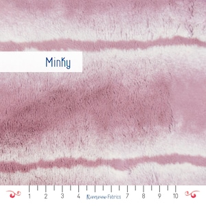 Tela Minky de lujo a rayas, cortada a medida, rosa, Shannon Fabrics, 100 % poliéster