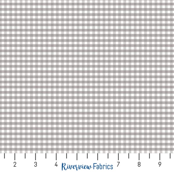 1/8" Small Gingham Check - Gray | Riley Blake | Quilting Cotton Fabric By the Yard, Fat Quarters