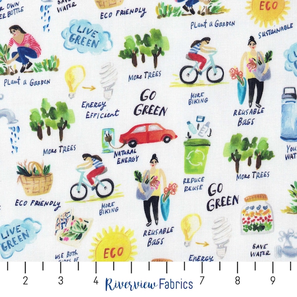 Earth Day | Dear Stella | Quilting Cotton Fabric By the Yard, Fat Quarters