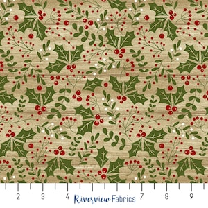 A Jingle Bell Christmas - Holly Daze | Benartex | Quilting Cotton Fabric By the Yard, Fat Quarters