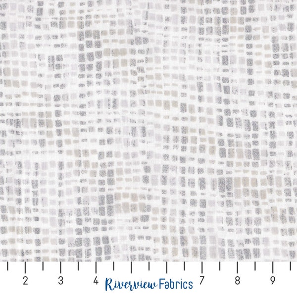 Metallic Silver Blender Fabric by the Yard, White and Silver, Shiny Objects Collection, RJR Fabrics, 100% Quilting Cotton, Fat Quarters