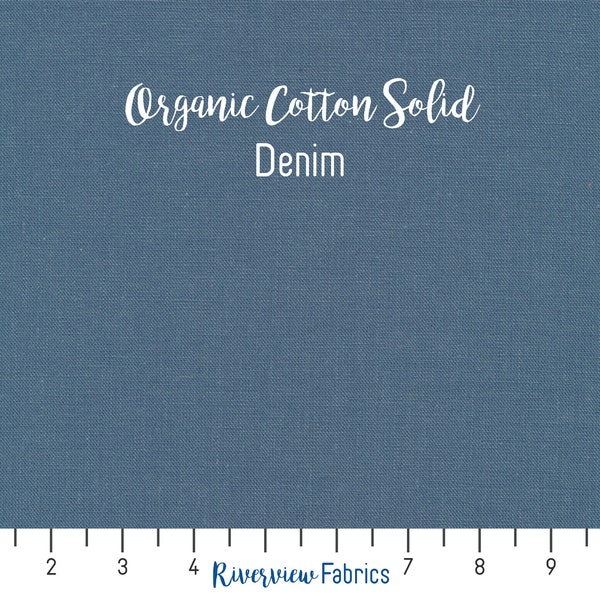 Cirrus Solids -  Denim | Cloud9 Fabrics | GOTS Certified Organic Quilting Cotton Fabric By the Yard, Fat Quarters