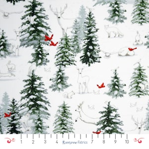 Tela Winter Forest cortada a medida, Colección Winter Whites, StudioE Fabrics, 100 % algodón para acolchado, Fat Quarters