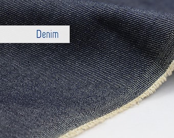 Stretch Denim Fabric by the Yard, Classic Blue, Fabric Merchants, Cotton/Spandex Blend, Apparel Fabric
