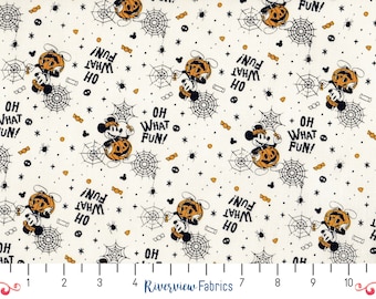 Character Halloween III - Pumpkin Mickey | Camelot Fabrics | Quilting Cotton Fabric By the Yard, Fat Quarters