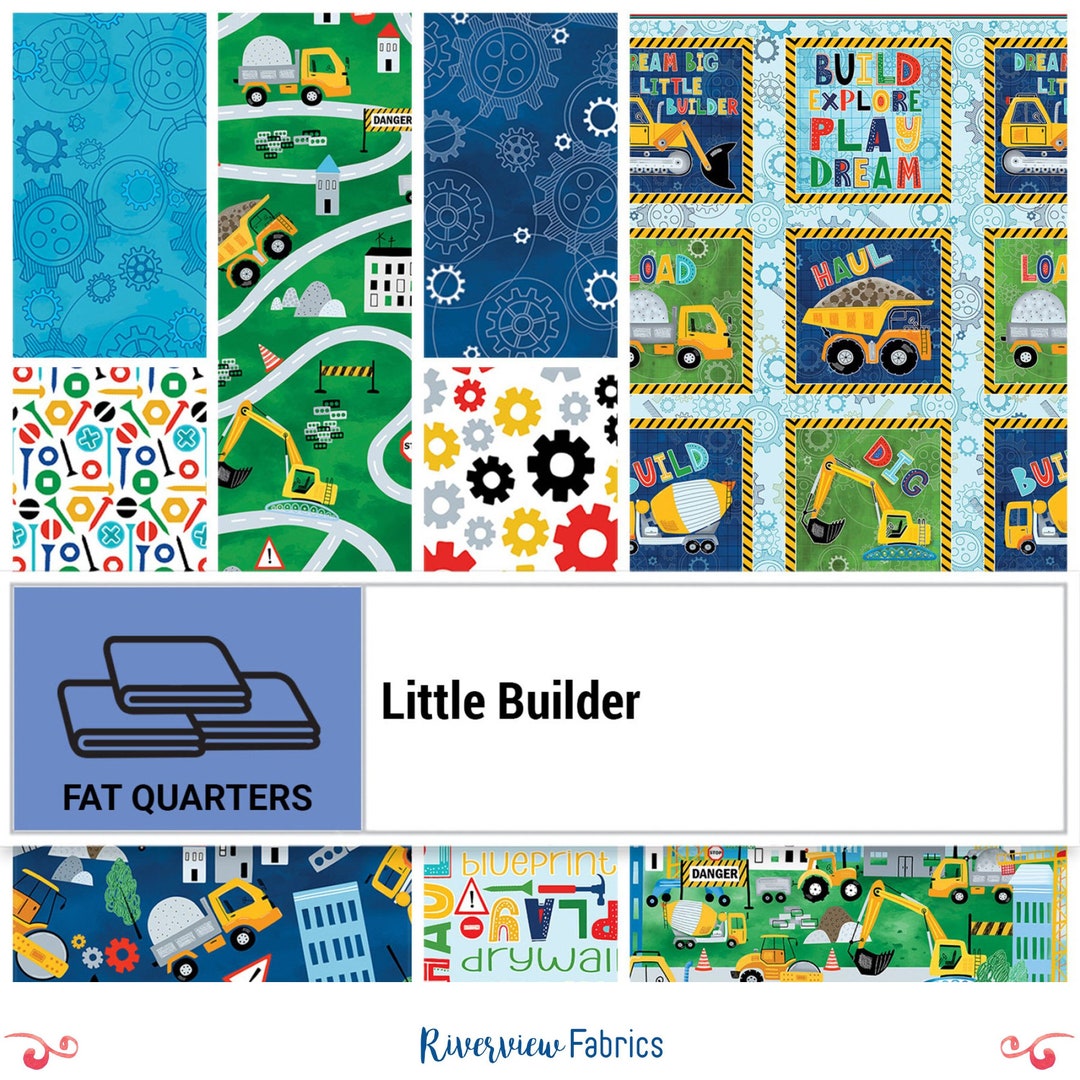 Fat Quarter Bundle - Construction Fabric, Little Builder Collection ...