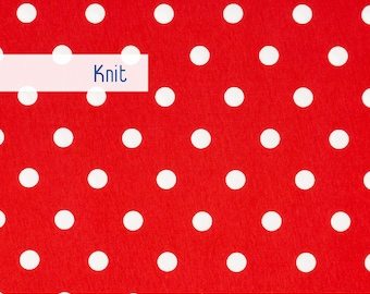 Peut inclure: Tissu rouge en tricot à pois blancs. Le tissu est mesuré en pouces.