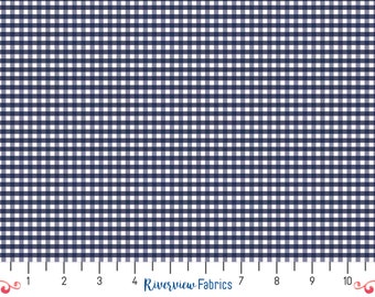 1/8" Small Gingham Check - Navy Blue | Riley Blake | Quilting Cotton Fabric By the Yard, Fat Quarters