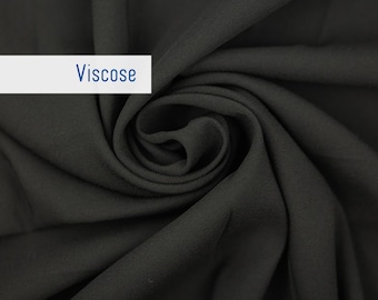 Solid Viscose Fabric By the Yard, Black