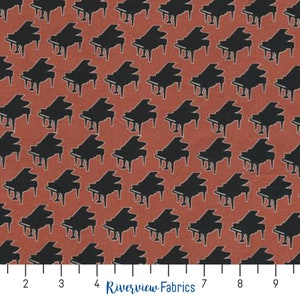 Perfect Pitch - Piano Houndstooth - Oak | RJR Fabrics | Quilting Cotton Fabric By the Yard, Fat Quarters