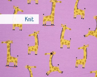 Giraffe Jersey Knit Fabric by the Yard, Verhees, Animals, Cotton Knit, Stretchy Fabric, Dress Fabric, Casual Dress