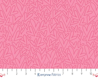 Heart Fabric by the Yard, Pink, Sending Love Collection, Riley Blake Designs, 100% Quilting Cotton, Fat Quarters, Valentine's Day Fabric