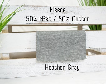 Fleece - Gray - Recycled Polyester & Cotton | Eco friendly Fleece Made from Recycled Plastic Bottles | Fabric By the Yard