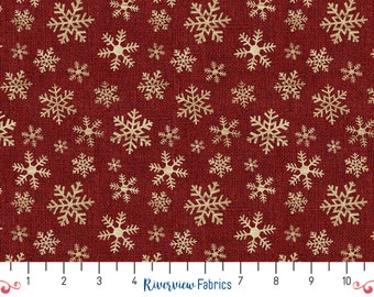 A Jingle Bell Christmas - Crossroads Snowflake | Benartex | Quilten Baumwollstoff Bulk Vorrat, Fat Quarters