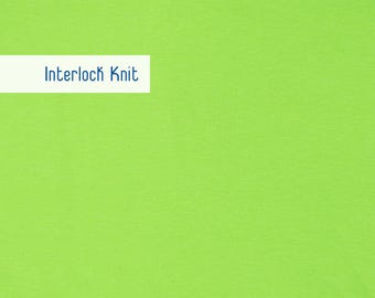 Großpackung einfarbiger Interlock-Strickstoff, limettengrün, Baumwoll-Polyester-Mischgewebe, Bekleidungsstoff