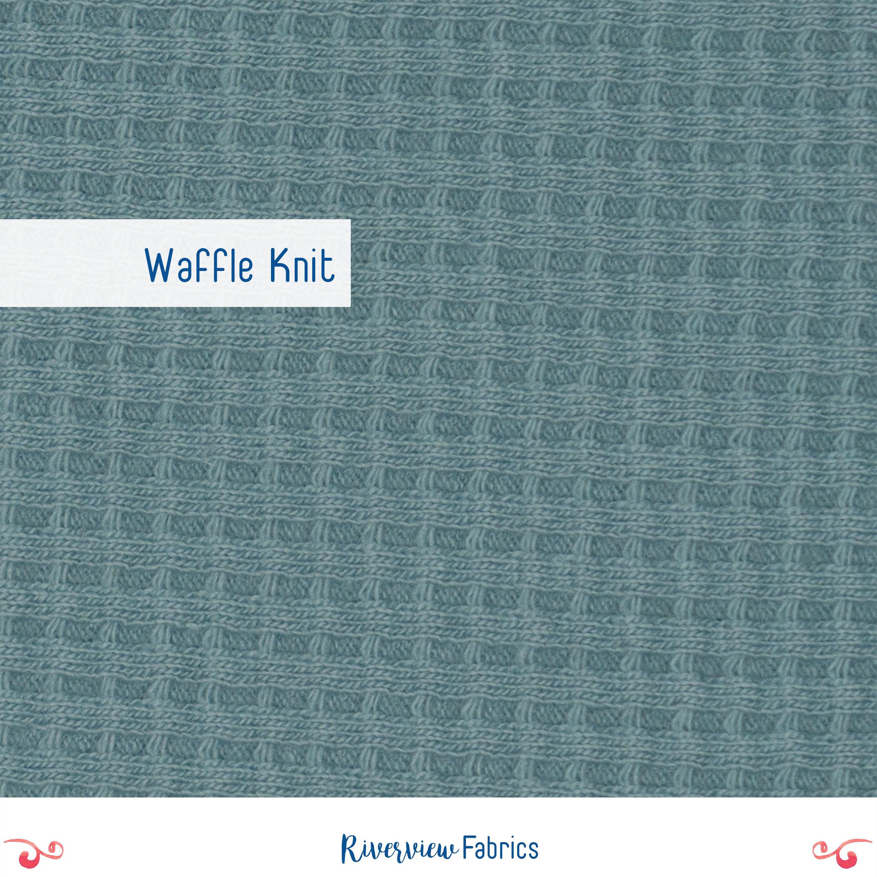 Waffle Knit Fabric by the Yard, Dusty Blue/green, Verhees, Apparel