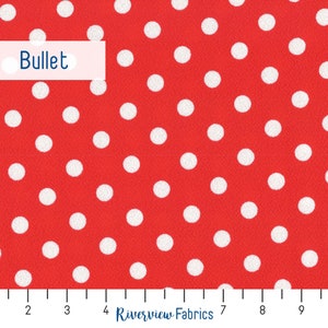 Bullet Fabric By the Yard, Red with White Polka Dots, Fabric for Headbands, Liverpool Fabric, Fabric Merchants