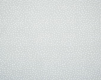 Tela gris claro con lunares blancos, cortada a medida, algodón para patchwork, colección Happiest Dots, RJR Fabrics