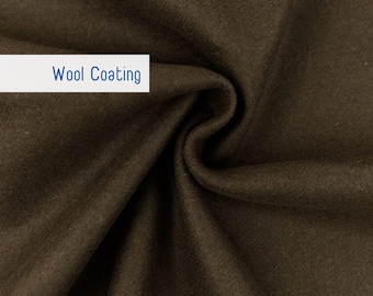Wool Melton Coating Fabric By the Yard: Brown