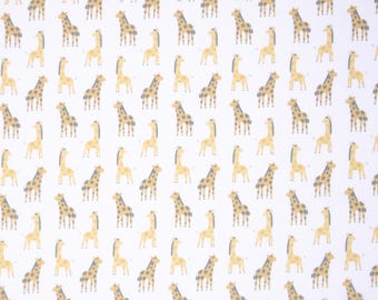 Giraffe Fabric by the Yard: Quilting Cotton, White