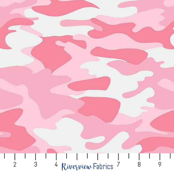 Personne ne se bat seul - Camo - Rose | Riley Blake | Tissu de coton matelassé par cour, Fat Quarters