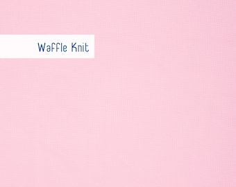 Waffle Knit Fabric By the Yard, Light Pink, Polyester-Rayon-Spandex Blend, Soft and Stretchy Fabric