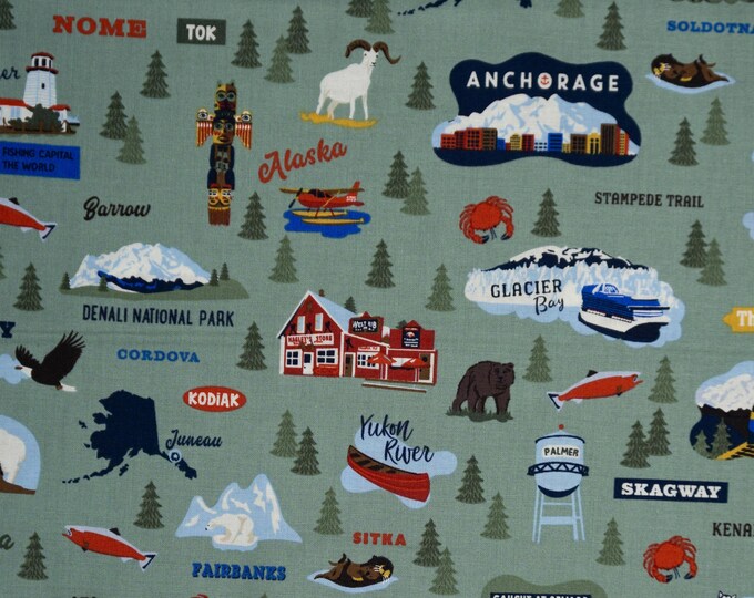 Alaska Fabric by the Yard, Green, Alaska Collection, Riley Blake ...