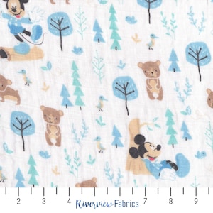 Little Meadow - Mickey Mouse - Bambino | Camelot Fabrics | Double Gauze | Fabric By the Yard