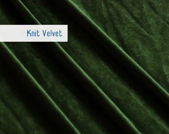 Stretch Velvet Fabric by the Yard, Dark Green, Fabric Merchants, Apparel Fabric