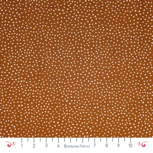 Braun mit weißen Punkten Stoff Gepunktet, Happies, 100% Quilting Cotton, Fat Quarters, Basics, Blenders