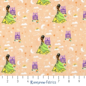 Tiana Fabric by the Yard, Princess and the Frog, Heart of a Princess Collection, Camelot Fabrics, 100% Quilting Cotton, Fat Quarters