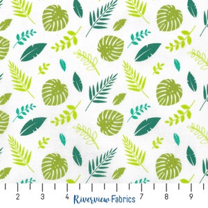 Tropical Scented Fabric - Tropical Leaves - White | Camelot Fabrics | Quilting Cotton | Fabric By the Yard, Fat Quarters