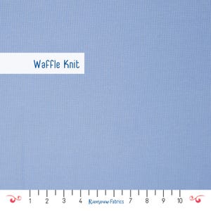 Waffle Knit Fabric By the Yard, Light Blue, Polyester-Rayon-Spandex Blend, Soft and Stretchy Fabric