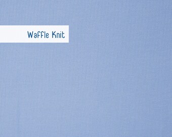 Waffle Knit Fabric By the Yard, Light Blue, Polyester-Rayon-Spandex Blend, Soft and Stretchy Fabric