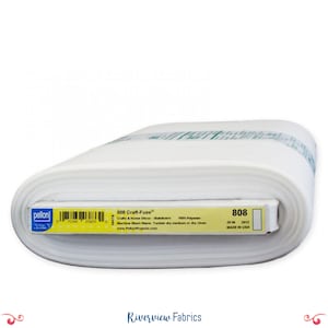 May include: A roll of white Pellon 808 Craft-Fuse fabric. The label reads "Crafts & Home Decor - Stabilizers" and "20 in" wide. The fabric is made of 100% polyester and is machine washable.
