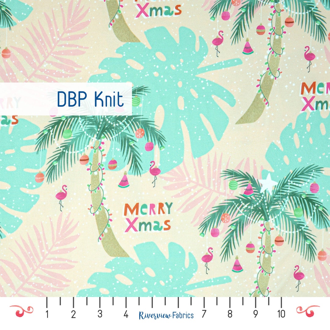 Tropical Christmas Jersey Knit Fabric by the Yard Etsy
