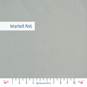 Solid Interlock Knit Fabric by the Yard, Gray, Cotton Polyester Blend, Apparel Fabric