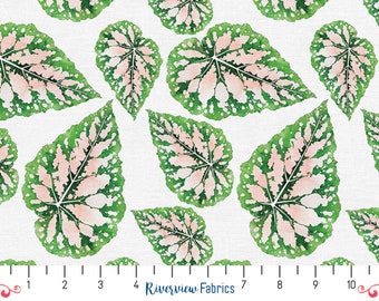 Modern Botanicals Fabric - Jungle Peach, Quilting Fabric by the Yard, Fat Quarters, 100% Cotton, Paintbrush Studios
