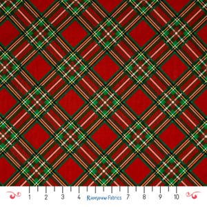 Tessuto scozzese Holiday Bias tagliato su misura, collezione Blooms of the Holiday, Studio E Fabrics, 100% cotone per trapuntatura, Fat Quarters