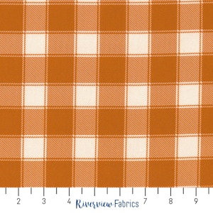 Orange and White Check | Timeless Treasures | Quilting Cotton Fabric By the Yard, Fat Quarters