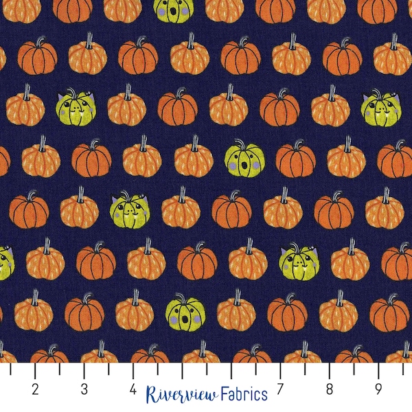 Pumpkin Fabric by the Yard, Bring Your Own Boos Collection, Cotton+Steel, 100% Quilting Cotton, Fat Quarters, Halloween Fabric, Fall Fabric