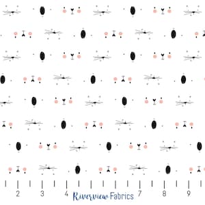 動物の顔の生地（1ヤードあたり）、ワイルドワンズコレクション、RJRファブリック、キルティングコットン、ファットクォーター、子供用かわいい生地、ミニマリスト