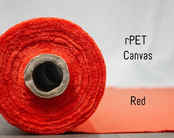 Canvas - Red - Recycled Polyester | Eco-friendly Polyester Made from Recycled Plastic Bottles | Fabric By the Yard