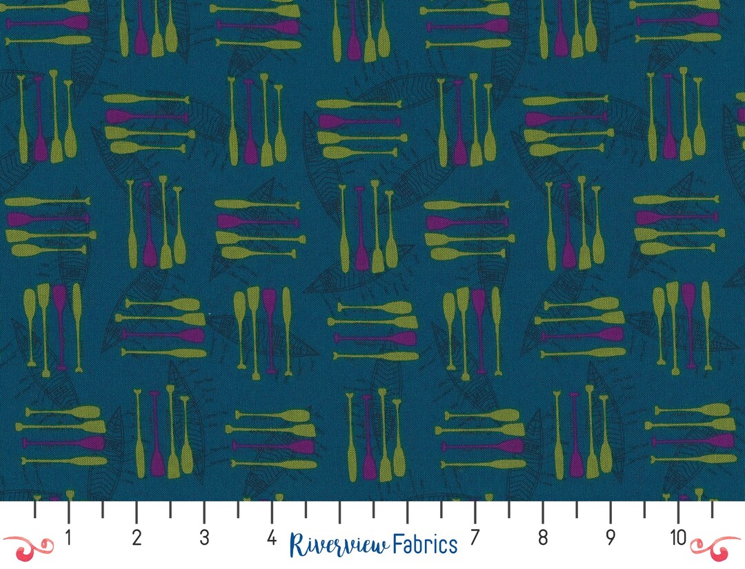 Canoe Paddles Fabric by the Yard, Silent Sports Collection, Studioe