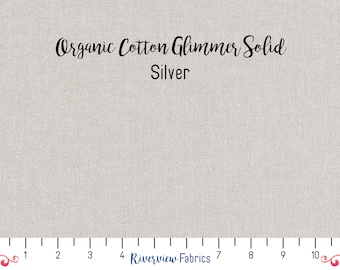 Silver Sparkly Fabric By the Yard, GOTS Certified Organic Quilting Cotton