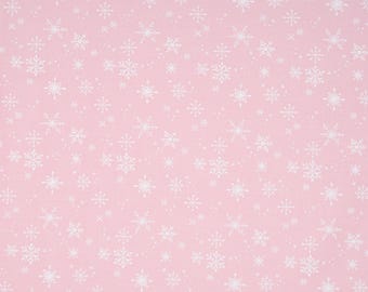 Tela de copo de nieve cortada a medida, rosa, colección Santa Paws, Clothworks, 100 % algodón para acolchado, Fat Quarters, tela navideña